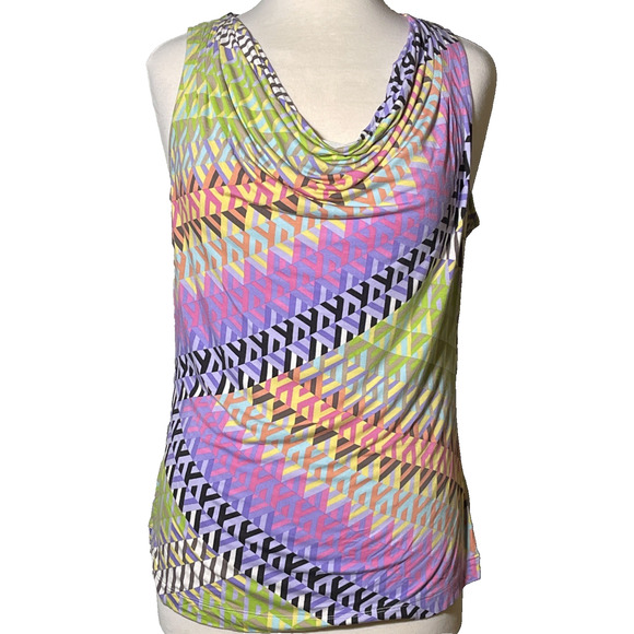CALVIN KLEIN CK Women's Tonal Multi Color Tank Top Shirt Large - Picture 1 of 3